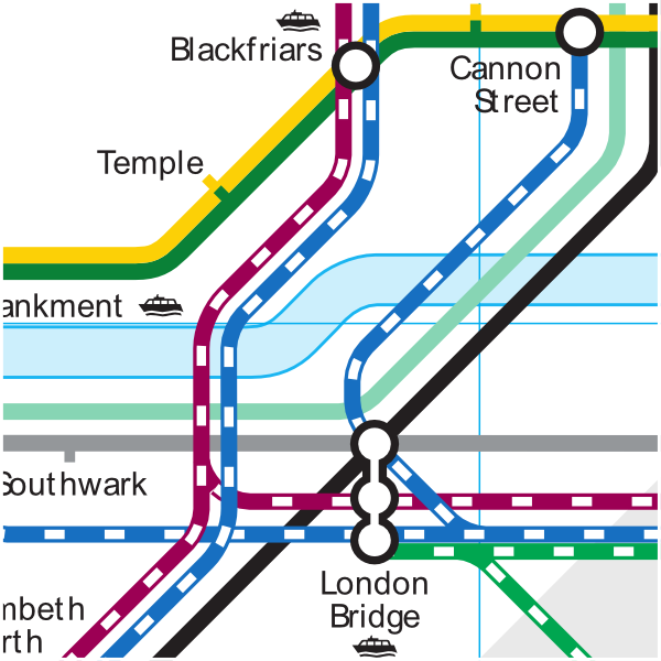 Official Tfl map of Blackfriars Bridge station over river Thames