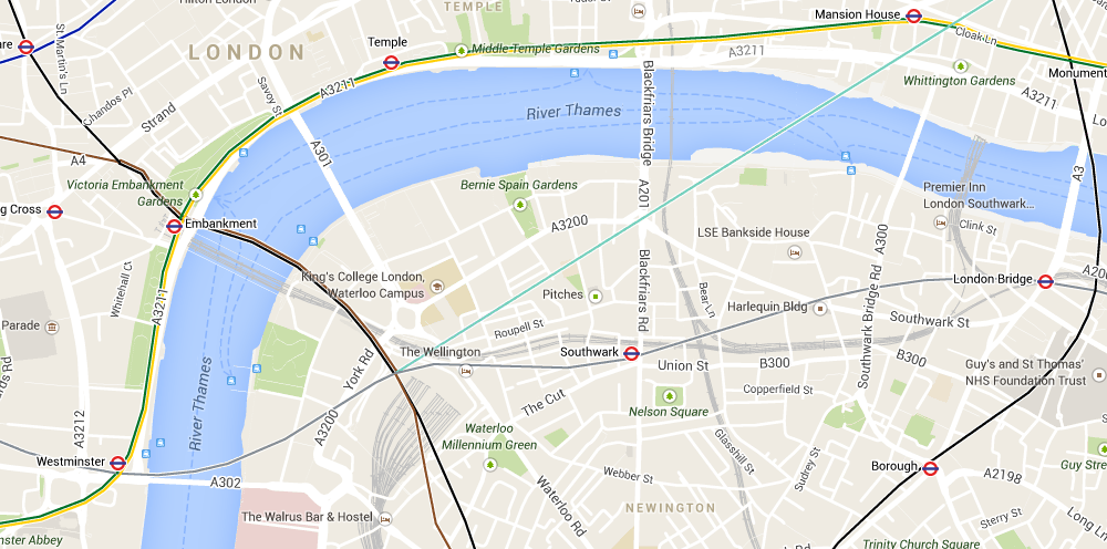 Googlemaps sction of Southbank