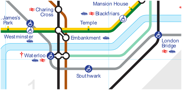 Official TfL map of Jubilee line from Westminster to London Bridge