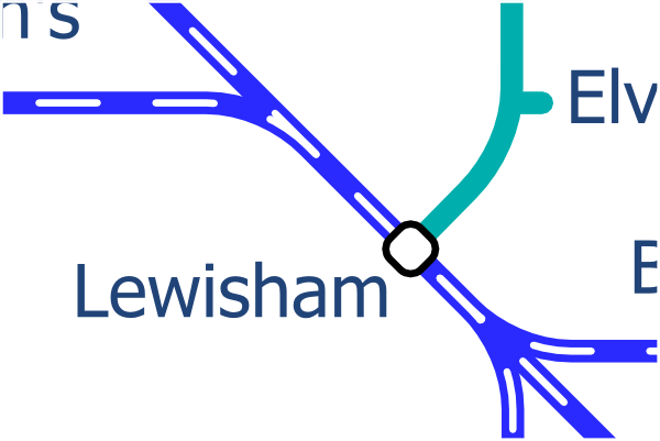 Simplified Design for suburban rail lines around Lewisham station
