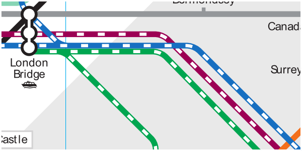 Official TfL map of rail approach to London Bridge Station