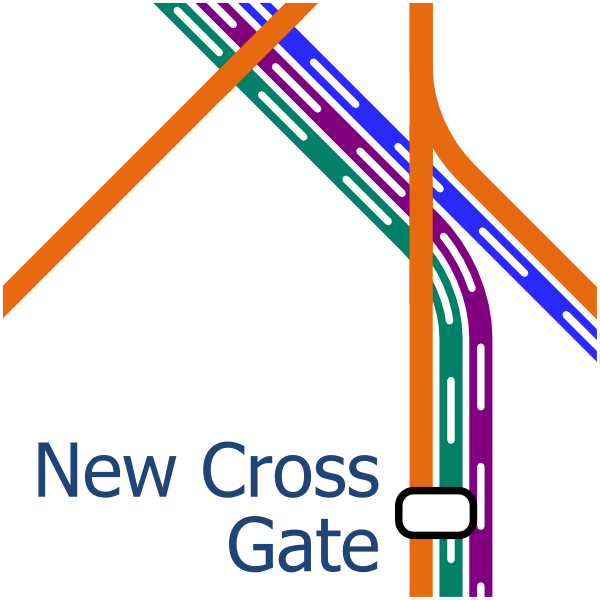 Alternative design for rail lines around New Cross