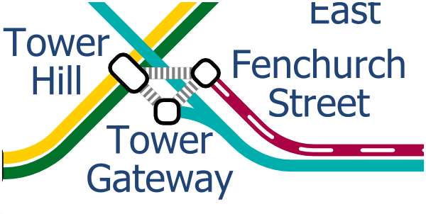 London Layout map of Tower Hill stations